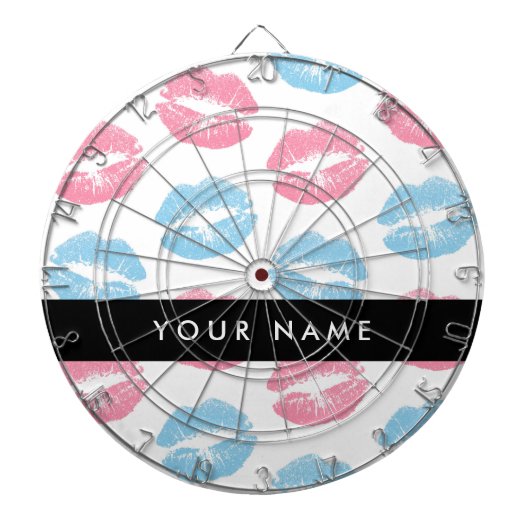 Rosa Lippen, blaue Lippen, Kuss, Ihr Name, persona Dartscheibe (vorne)