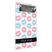 Rosa Lippen, blaue Lippen, Kuss, Ihr Name, persona Mini Klemmbrett (Schrägansicht)