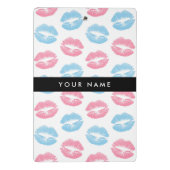 Rosa Lippen, blaue Lippen, Kuss, Ihr Name, persona Mini Klemmbrett (Rückseite)
