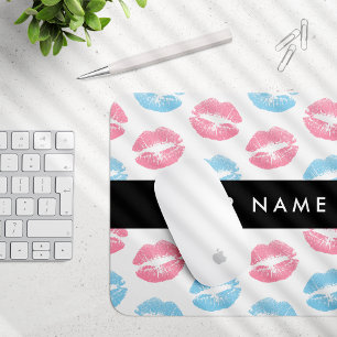Rosa Lippen, blaue Lippen, Kuss, Ihr Name, persona Mousepad