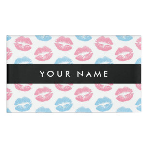 Rosa Lippen, blaue Lippen, Kuss, Ihr Name, persona Namenschild