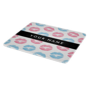 Rosa Lippen, blaue Lippen, Kuss, Ihr Name, persona Schneidebrett