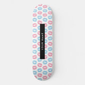 Rosa Lippen, blaue Lippen, Kuss, Ihr Name, persona Skateboard (Vorderseite)