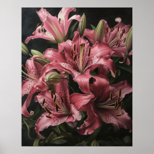 Rosa Lippen Blume Art Print Poster