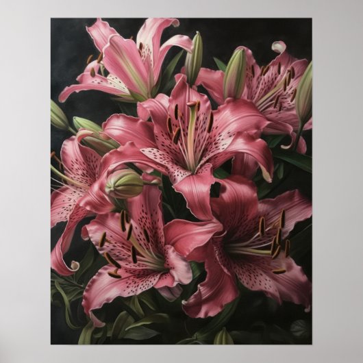 Rosa Lippen Blume Art Print Poster (Vorne)