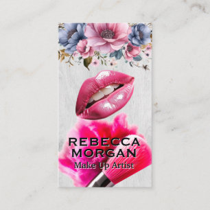 Rosa Lippen Brush and Powder Visitenkarte