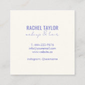 Rosa Lippen | Cool Blue Makeup Square Quadratische Visitenkarte (Rückseite)