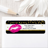 Rosa Lippen Gold Confetti & Streifen Glamour (Insitu)