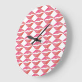 Rosa Lippen Große Wanduhr (Winkel)