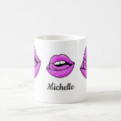 Rosa Lippen individuelle Name Tasse (Mittel)