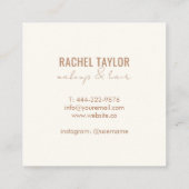 Rosa Lippen | Kaffee Brown Square Quadratische Visitenkarte (Rückseite)