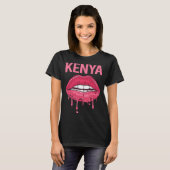 Rosa Lippen - Kenia Name T-Shirt (Vorne ganz)