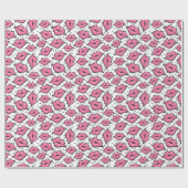 Rosa Lippen Kiss Lipstick Lieferant für Schönheits Geschenkpapier (Flach)