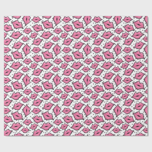 Rosa Lippen Kiss Lipstick Lieferant für Schönheits Geschenkpapier (Flach)