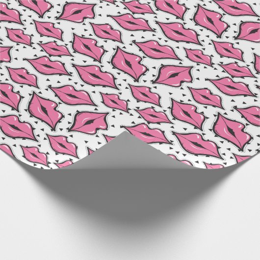 Rosa Lippen Kiss Lipstick Lieferant für Schönheits Geschenkpapier (Ecke)