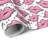 Rosa Lippen Kiss Lipstick Lieferant für Schönheits Geschenkpapier (Rolleneckpunkt)