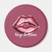 Rosa Lippen Kiss Magnet (Vorne)