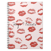 Rosa Lippen Kiss Notizblock (Vorderseite)