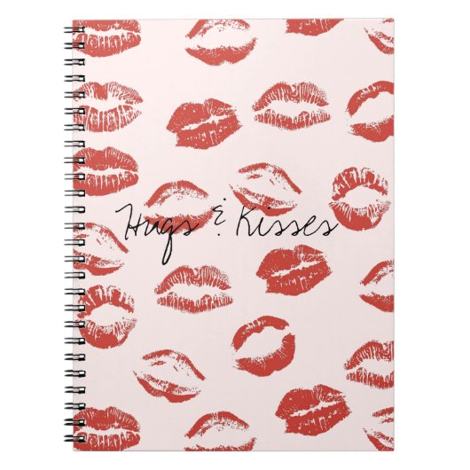 Rosa Lippen Kiss Notizblock (Vorderseite)