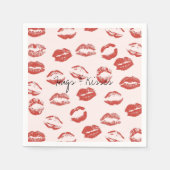 Rosa Lippen Kiss Serviette (Vorderseite)