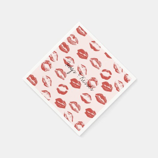 Rosa Lippen Kiss Serviette (Ecke)