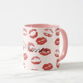 Rosa Lippen Kiss Tasse (VorderseiteRechts)