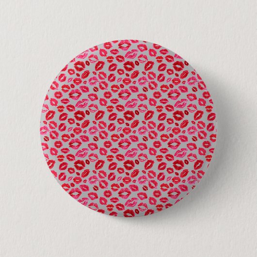 Rosa Lippen Kisses Button (Vorderseite)