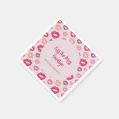 Rosa Lippen Küss Miss Junggeselinnen-Abschied Napk Serviette (Ecke)