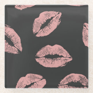 Rosa Lippen küssen, Valentins Tagesmuster. Glasuntersetzer