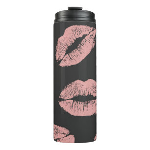 Rosa Lippen küssen, Valentins Tagesmuster. Thermosbecher
