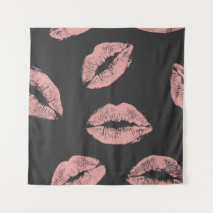 Rosa Lippen küssen, Valentins Tagesmuster. Wandteppich