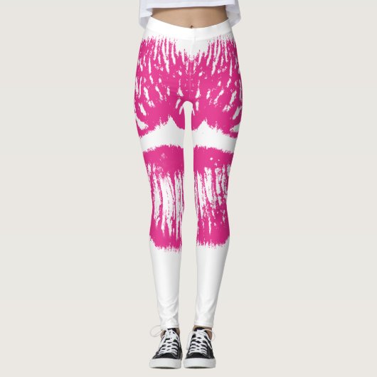 Rosa Lippen Leggings (Vorderseite)