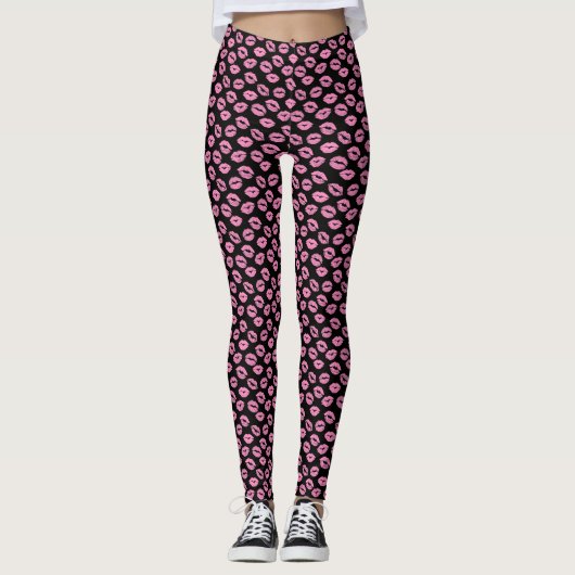Rosa Lippen Leggings (Vorderseite)