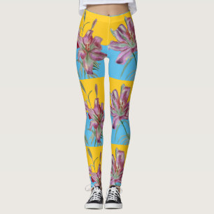 Rosa Lippen Lilien Blume Flora Leggings