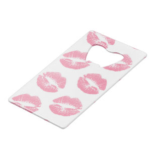 Rosa Lippen, Lippenmuster, rosa Lippenstift, Kuss Geldbeutel Flaschenöffner