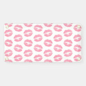 Rosa Lippen, Lippenmuster, rosa Lipstick, Kuss Banner (Horizontal)