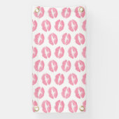 Rosa Lippen, Lippenmuster, rosa Lipstick, Kuss Banner (Vertikal)