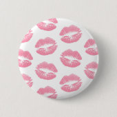 Rosa Lippen, Lippenmuster, rosa Lipstick, Kuss Button (Vorderseite)