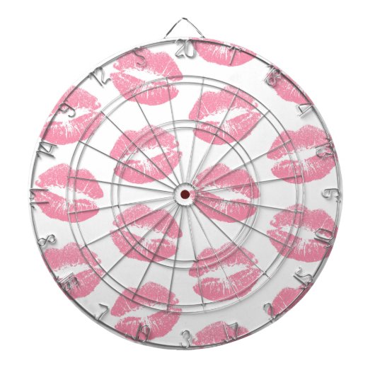 Rosa Lippen, Lippenmuster, rosa Lipstick, Kuss Dartscheibe (vorne)