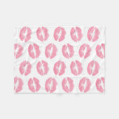 Rosa Lippen, Lippenmuster, rosa Lipstick, Kuss Fleecedecke (Vorderseite (Horizontal))
