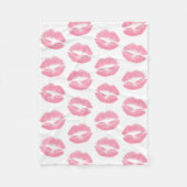 Rosa Lippen, Lippenmuster, rosa Lipstick, Kuss Fleecedecke (Vorderseite)