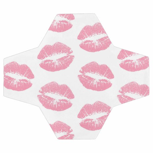 Rosa Lippen, Lippenmuster, rosa Lipstick, Kuss Fußball (Flach)