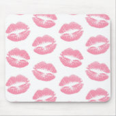 Rosa Lippen, Lippenmuster, rosa Lipstick, Kuss Mousepad (Vorne)