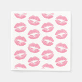 Rosa Lippen, Lippenmuster, rosa Lipstick, Kuss Serviette (Vorderseite)