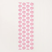 Rosa Lippen, Lippenmuster, rosa Lipstick, Kuss Yogamatte (Rückseite)