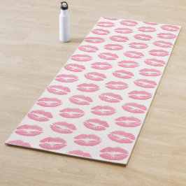 Rosa Lippen, Lippenmuster, rosa Lipstick, Kuss Yogamatte
