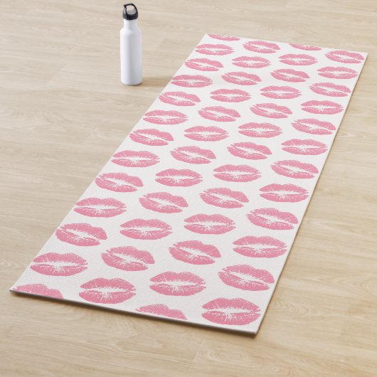 Rosa Lippen, Lippenmuster, rosa Lipstick, Kuss Yogamatte (Beispiel)