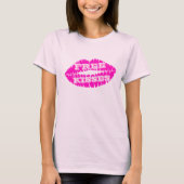 Rosa Lippen Lipstick Kiss Free Kisses T - Shirt (Vorderseite)