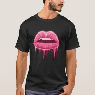 Rosa Lippen Lipstick Kiss Mark macht Künstlercosme T-Shirt
