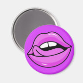 Rosa Lippen-Magnet Magnet (Vorderseite/Rückseite)